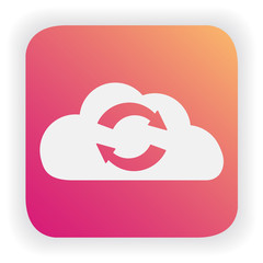 Cloud storage update.Upload icon.Load symbol. Share sign.Concept cloud technology data transfer.Flat vector.
