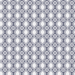 Seamless embroidered vector decorative flora bloom pattern in the style of a traditional like handmade cross stitch ethnic. geometric design - Vector