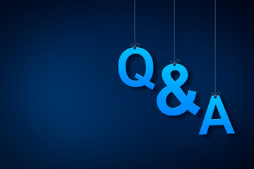 Question answer concept on blue background