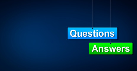 Question answer concept on blue background