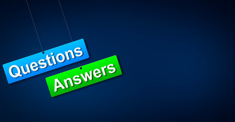 Question answer concept on blue background