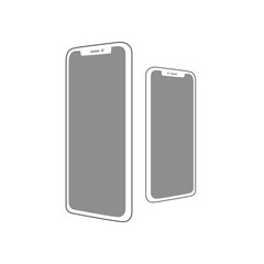 smartphone with blank screen isolated on white