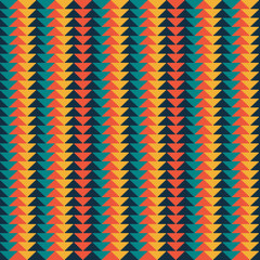 geometric seamless pattern with stripe and triangle abstract background, geometric background, zig zag arrows colorful pattern, op art arrow pattern vector - Vector