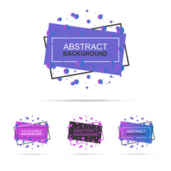 Set of abstract modern graphic design element. Dynamic gradient form and line pattern. Color banner with liquid bubble shape on white background. Vector template for flyer, poster or presentation.