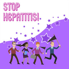 Text sign showing Stop Hepatitis. Business photo text Treatment or prevention of the inflammation of the liver