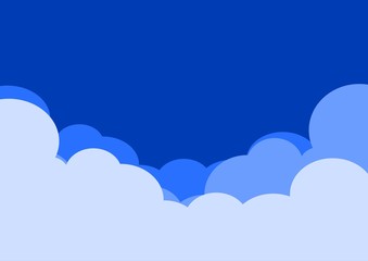 flat background colored clouds