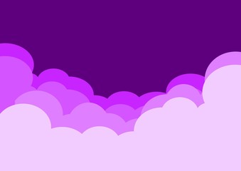 flat background colored clouds