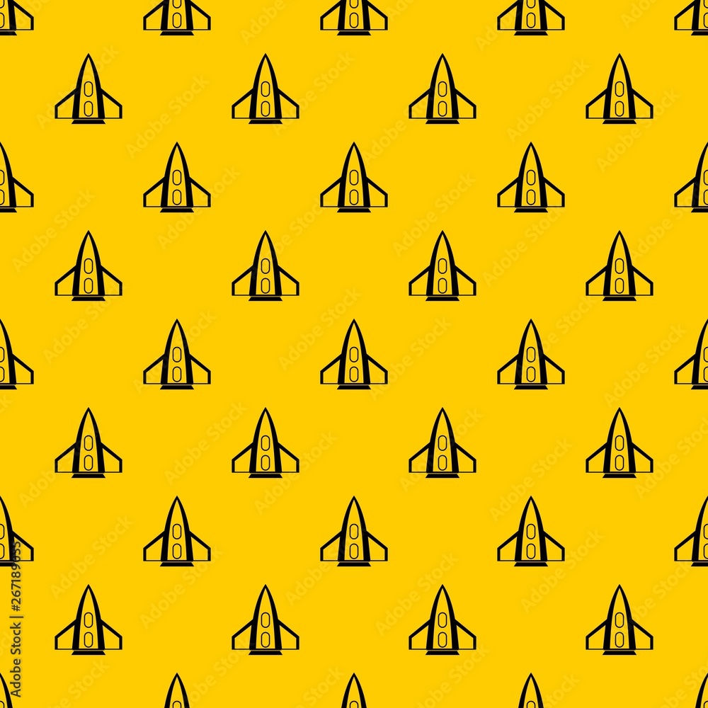 Poster rocket pattern seamless vector repeat geometric yellow for any design