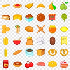 Cuisine icons set. Cartoon style of 36 cuisine vector icons for web for any design