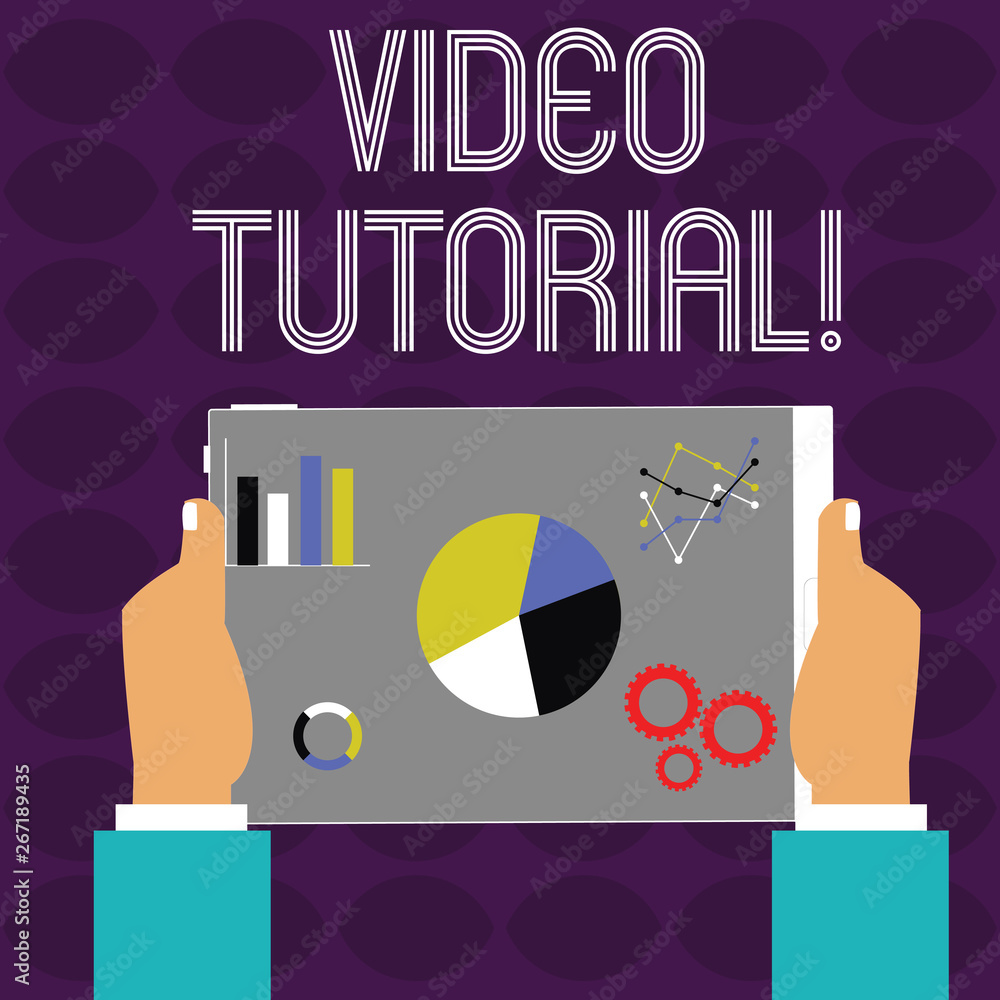 Poster conceptual hand writing showing video tutorial. concept meaning method of transferring knowledge thr