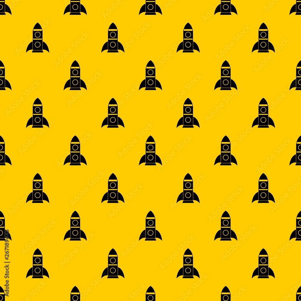 Poster rocket pattern seamless vector repeat geometric yellow for any design