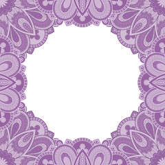 Abstract floral decorative frame for greeting card or invitation in ethnic style