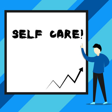 Text sign showing Self Care. Business photo text practice of taking action to preserve or improve ones own health