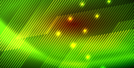 Naklejka premium Neon glowing wave, magic energy and light motion background