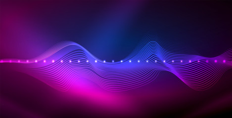 Neon lines shiny glowing background