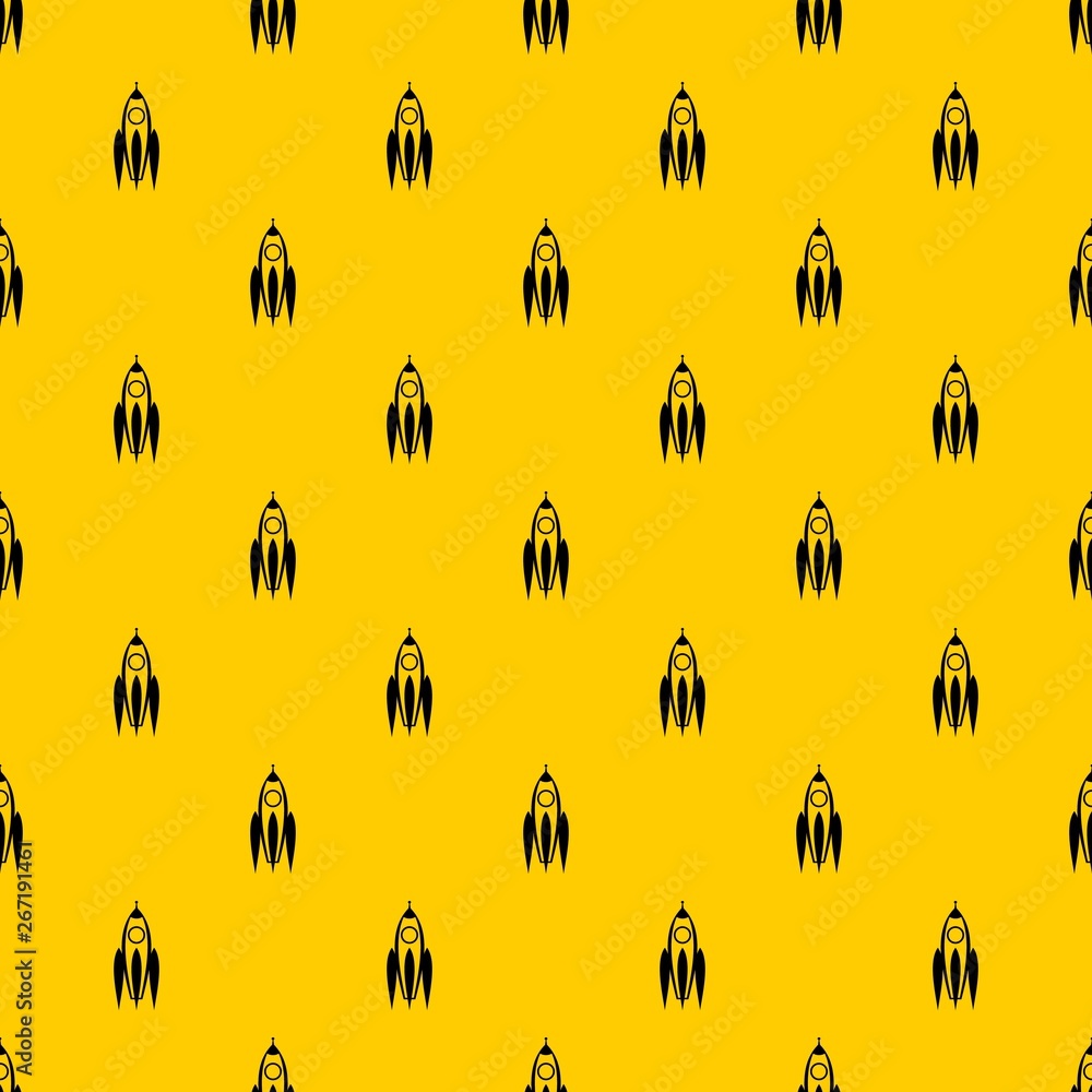 Poster rocket pattern seamless vector repeat geometric yellow for any design