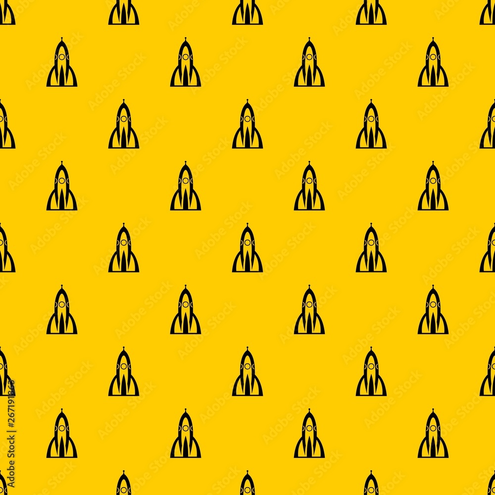 Poster rocket pattern seamless vector repeat geometric yellow for any design