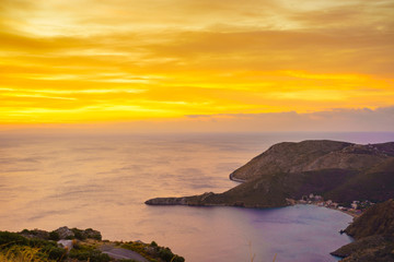 Greek coast at sunrise Peloponnese Mani
