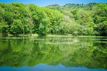 Selva Negra in Matagalpa, lake and trees in the central mountain area of Nicaragua