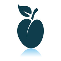Plum Icon On Gray Background