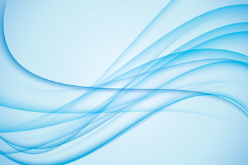 Transparent blue wave. Smoky wavy waves of blue color. Abstract wave background.