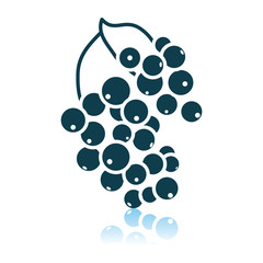 Black Currant Icon On Gray Background