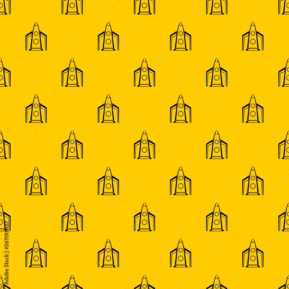 Poster rocket pattern seamless vector repeat geometric yellow for any design