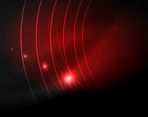 Dark space with neon color glowing lights abstract background