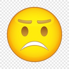 Angry emoticon icon. Cartoon illustration of emoticon vector icon for web design