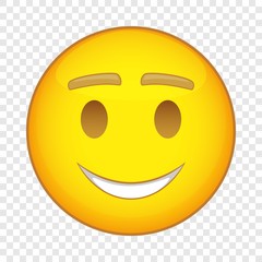 Smiling happy emoticon icon. Cartoon illustration of emoticon vector icon for web design