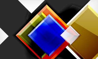 Bright colorful square shape blocks geometrical background
