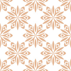 Floral seamless pattern. Beige design on white backdrop - 267194038