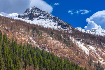 Beautiful landscape snow mountain view of Dagu Glacier National park ,Chengdu, China