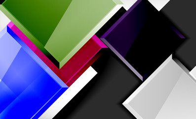 Bright colorful square shape blocks geometrical background