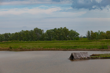 delta of the river po emilia romagna and veneto north italy