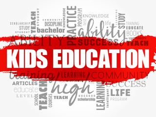 Fototapeta premium Kids Education word cloud collage, education concept background