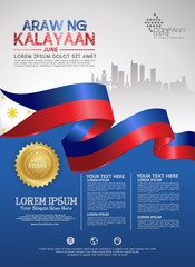 Philippines happy National Day background template for a poster leaflet and brochure