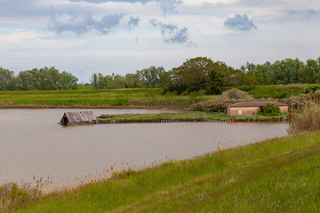 delta of the river po emilia romagna and veneto north italy