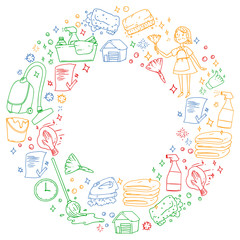 cleaning services company colorful vector pattern