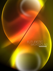 Vector glowing neon circles abstract background