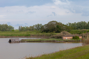 delta of the river po emilia romagna and veneto north italy