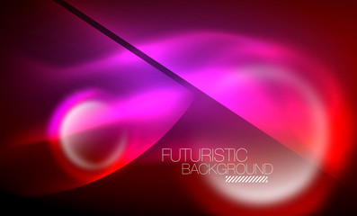 Vector glowing neon circles abstract background