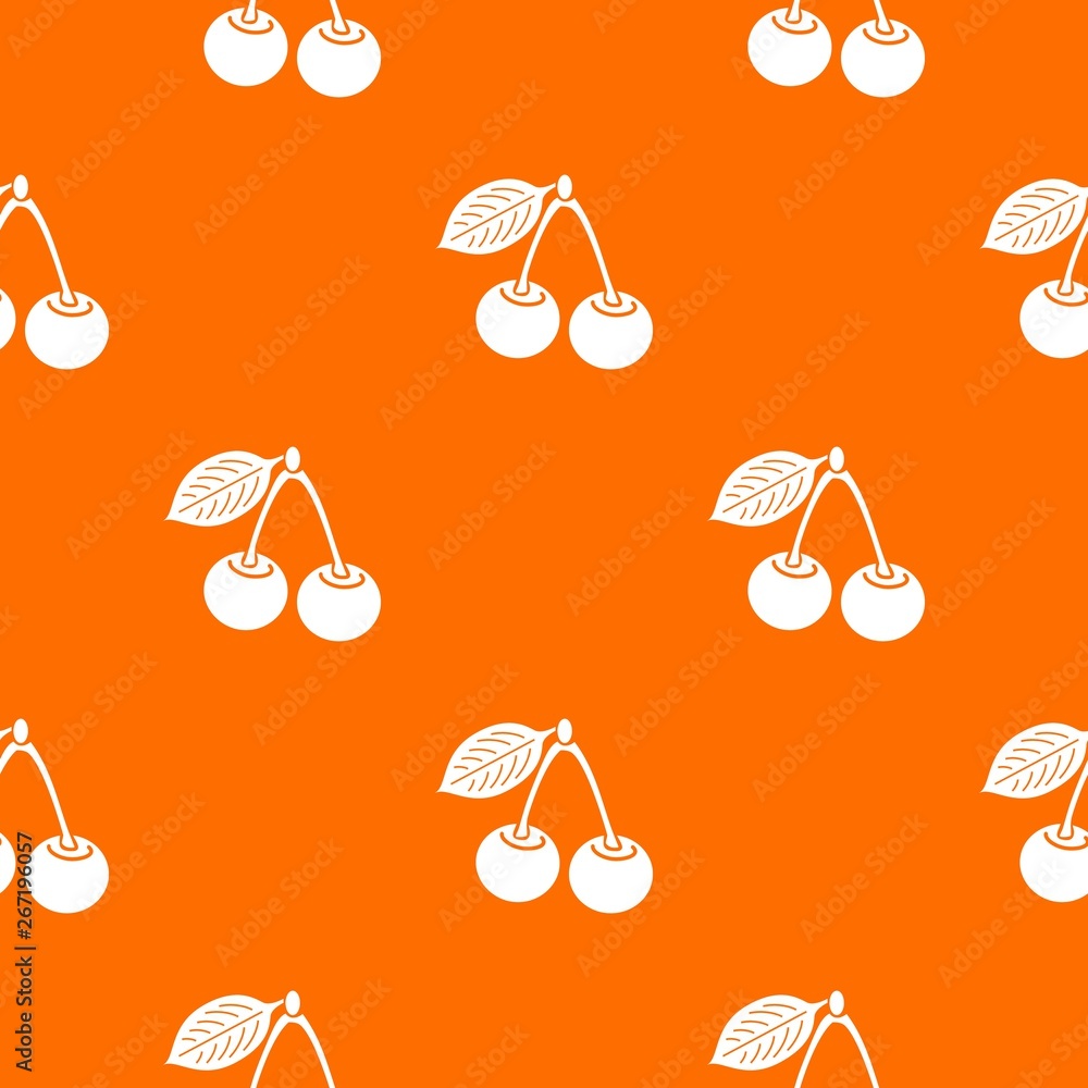 Poster cherry pattern vector orange for any web design best