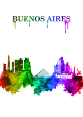 Buenos Aires Argentina skyline Portrait Rainbow