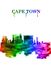 Cape Town skyline Portrait Rainbow