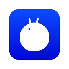 Fitness ball icon blue vector isolated on white background