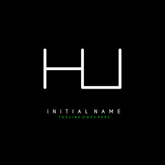 Initial H U HU minimalist modern logo identity vector