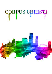 Corpus Christi skyline Portrait Rainbow