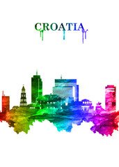 Croatia skyline Portrait Rainbow