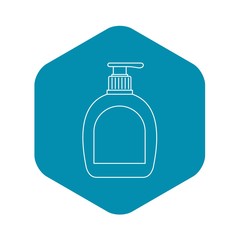 Soap bottle icon. Outline illustration of soap bottle vector icon for web
